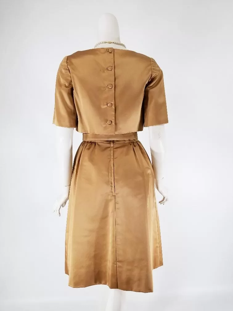 50s/60s Satin Dress & Jacket Set - sm