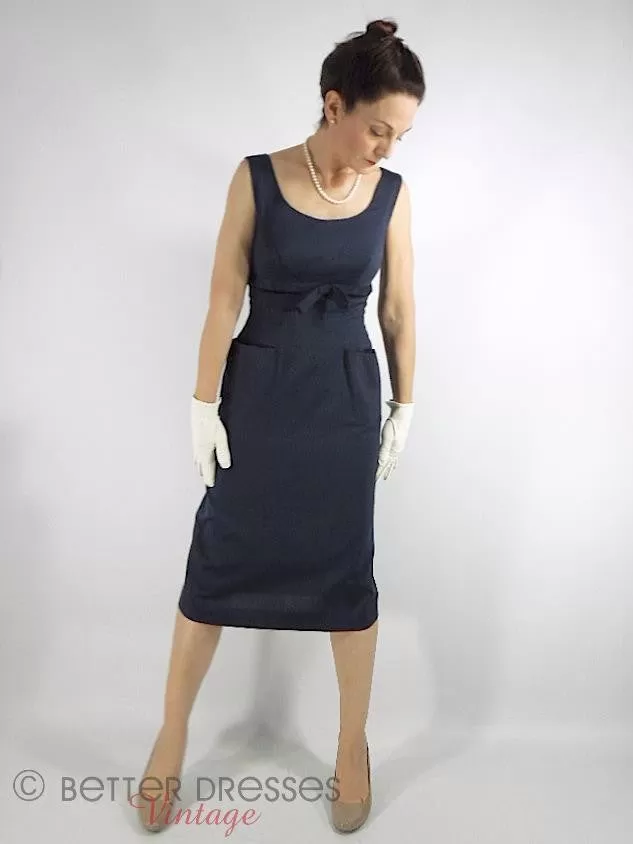 50s/60s Sheath Dress With Pockets - sm