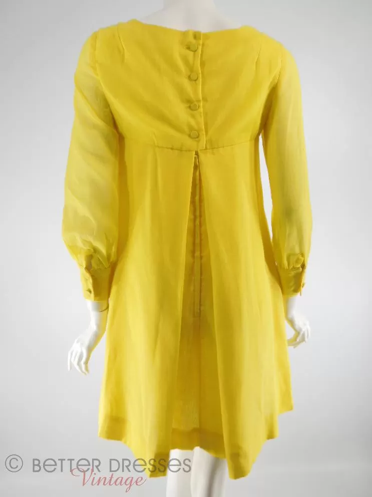 60s Bright Yellow Mod Minidress - sm