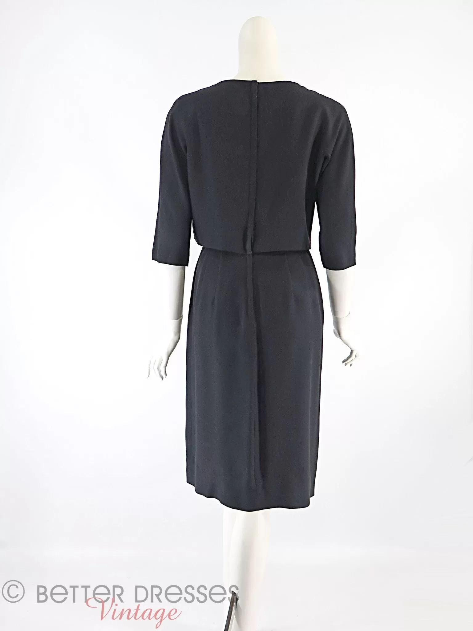 60s Cocktail Dress With Rose Detail - sm, med