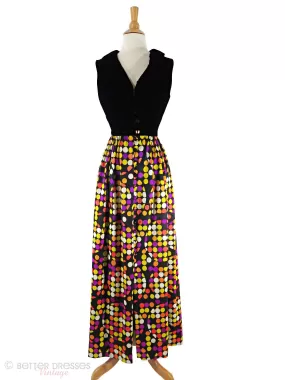 60s Op Art Maxi Dress - sm