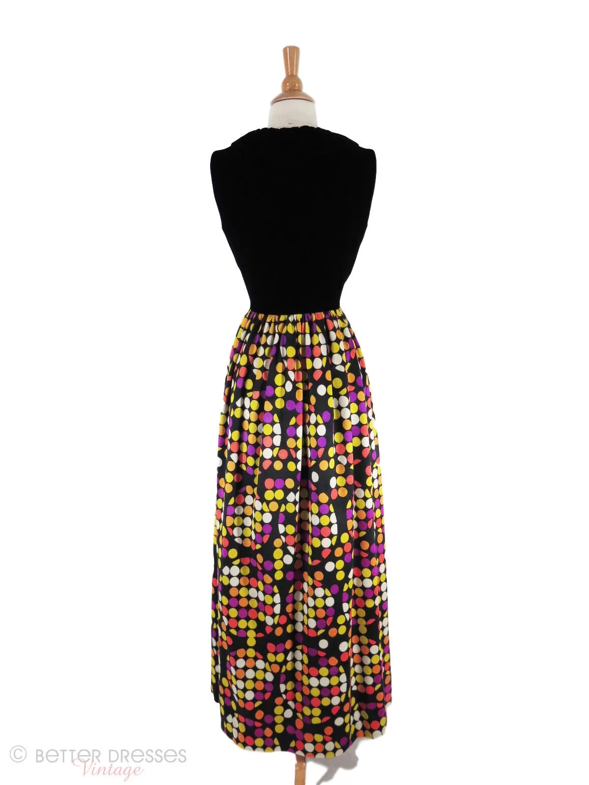 60s Op Art Maxi Dress - sm