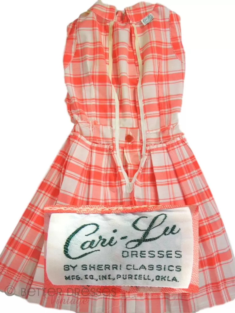 60s Orange Plaid Scooter Dress - sm