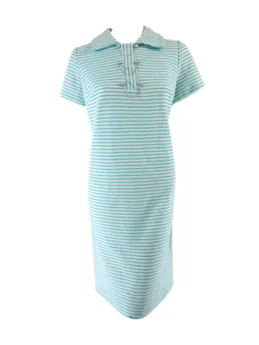 60s Shift Dress in Aqua Blue Stripes - lg