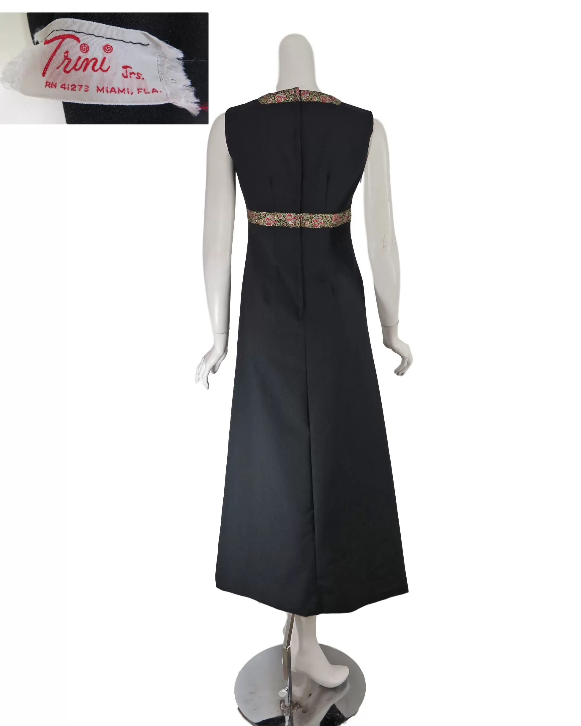 60s/70s Black Maxi Dress - sm