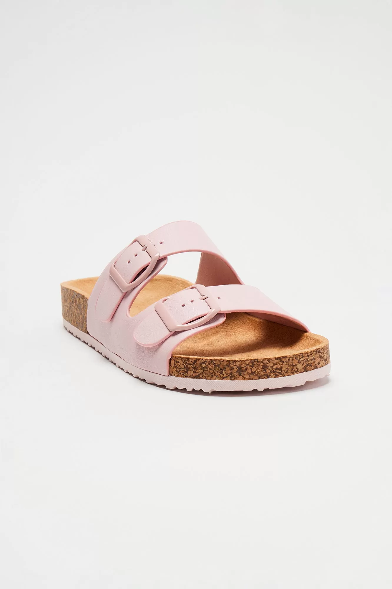 Adriana Buckle Slides - Pink