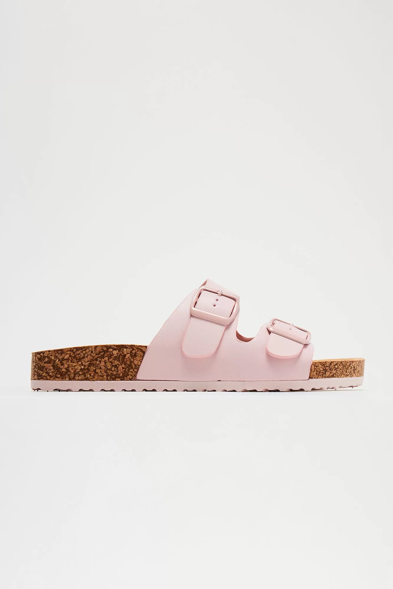 Adriana Buckle Slides - Pink