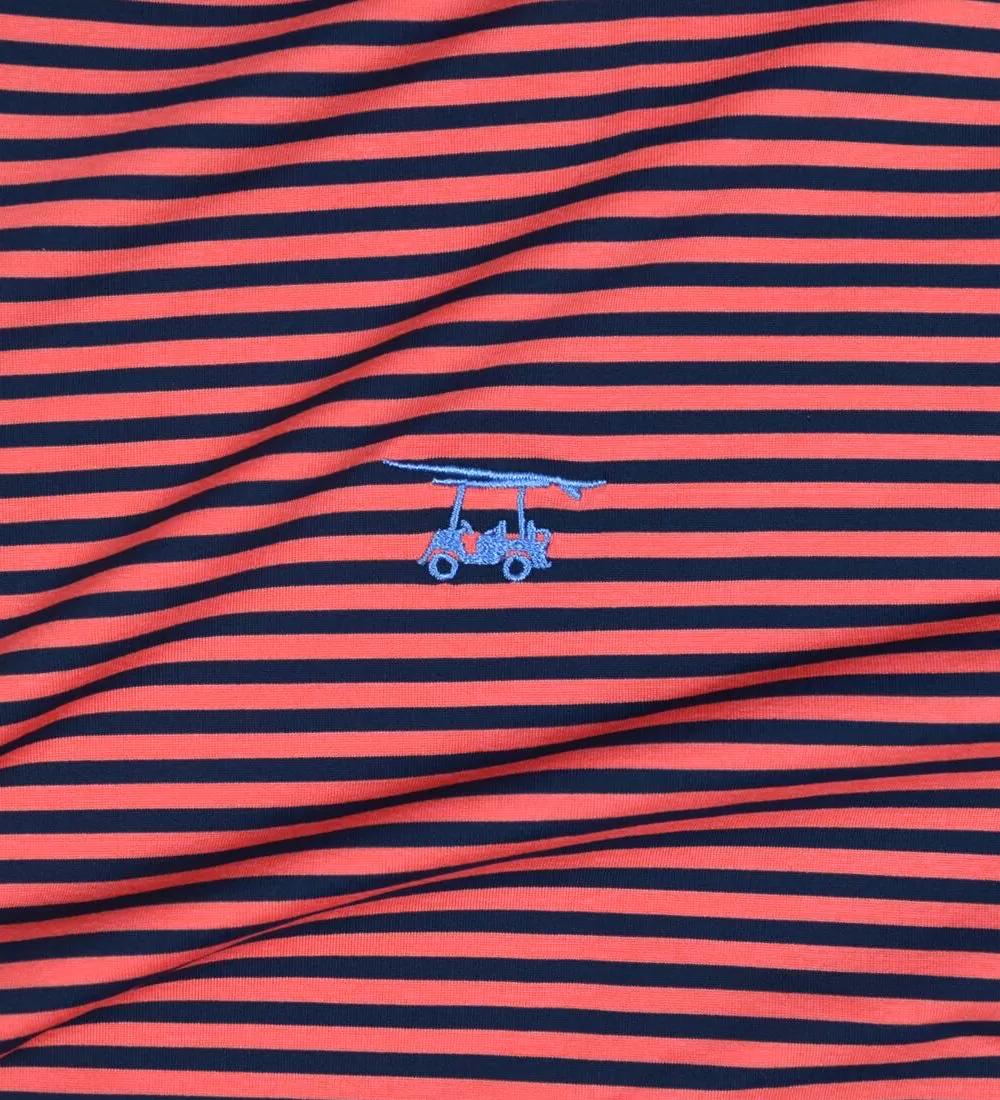 Albatross Polo - Medieval/Coral Stripe