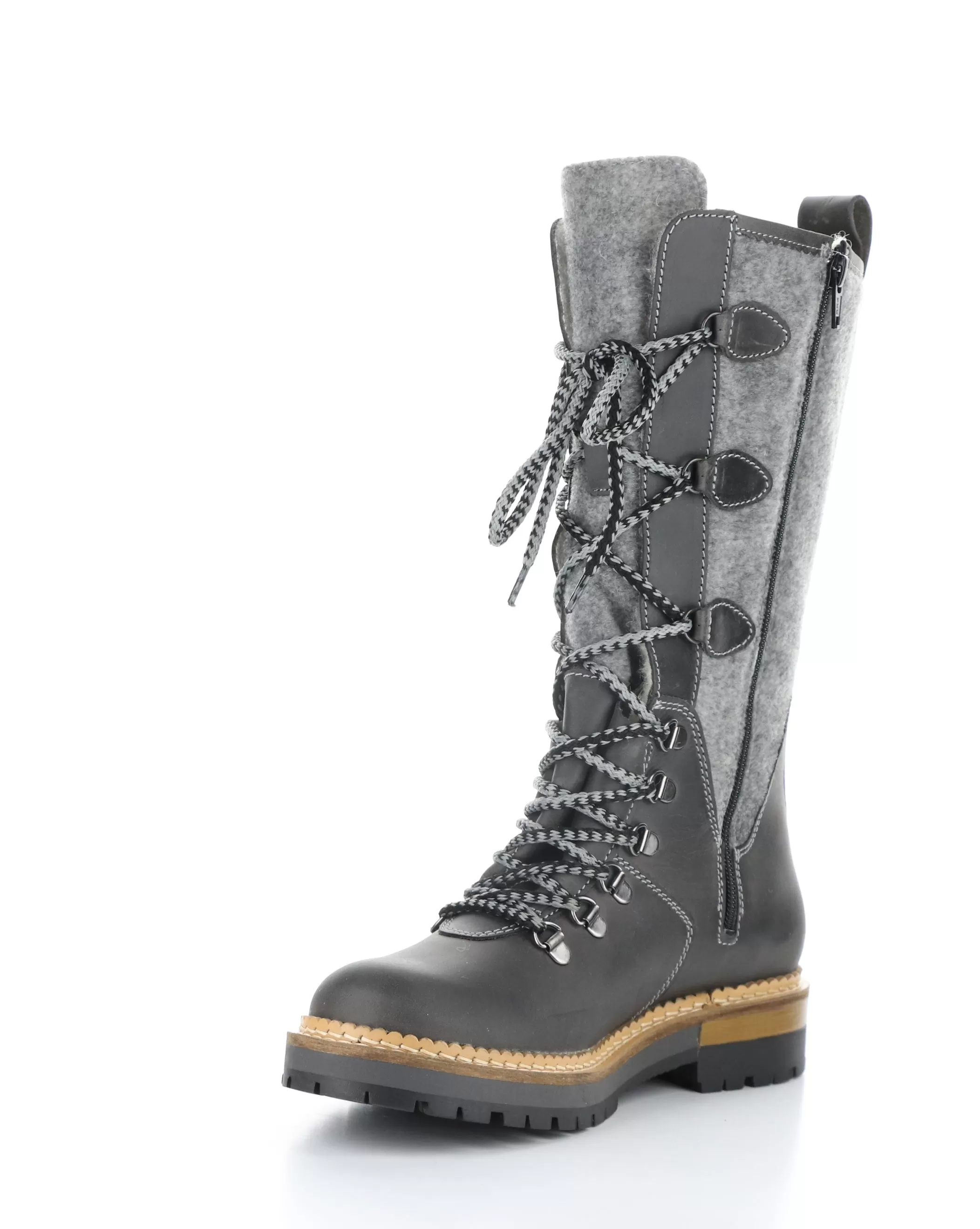 ALGID GREY Round Toe Boots