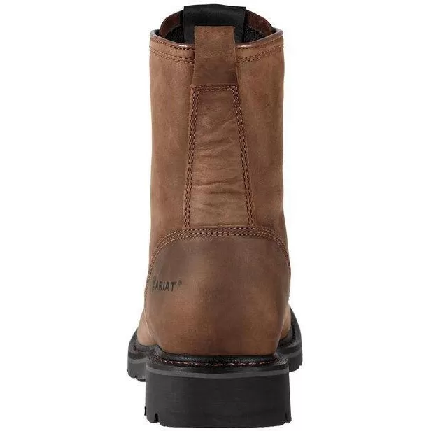 Ariat Men's Cascade 8 Wide Square Stl Toe Western Work Boot- Brown - 10011917