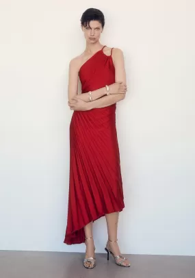 Asymmetrical pleated dress