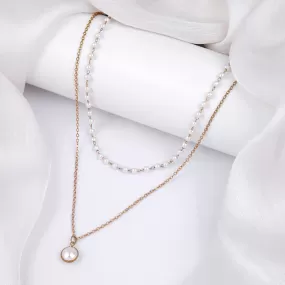 Bewitched Miss T's Pearl and Gold Layered Necklace