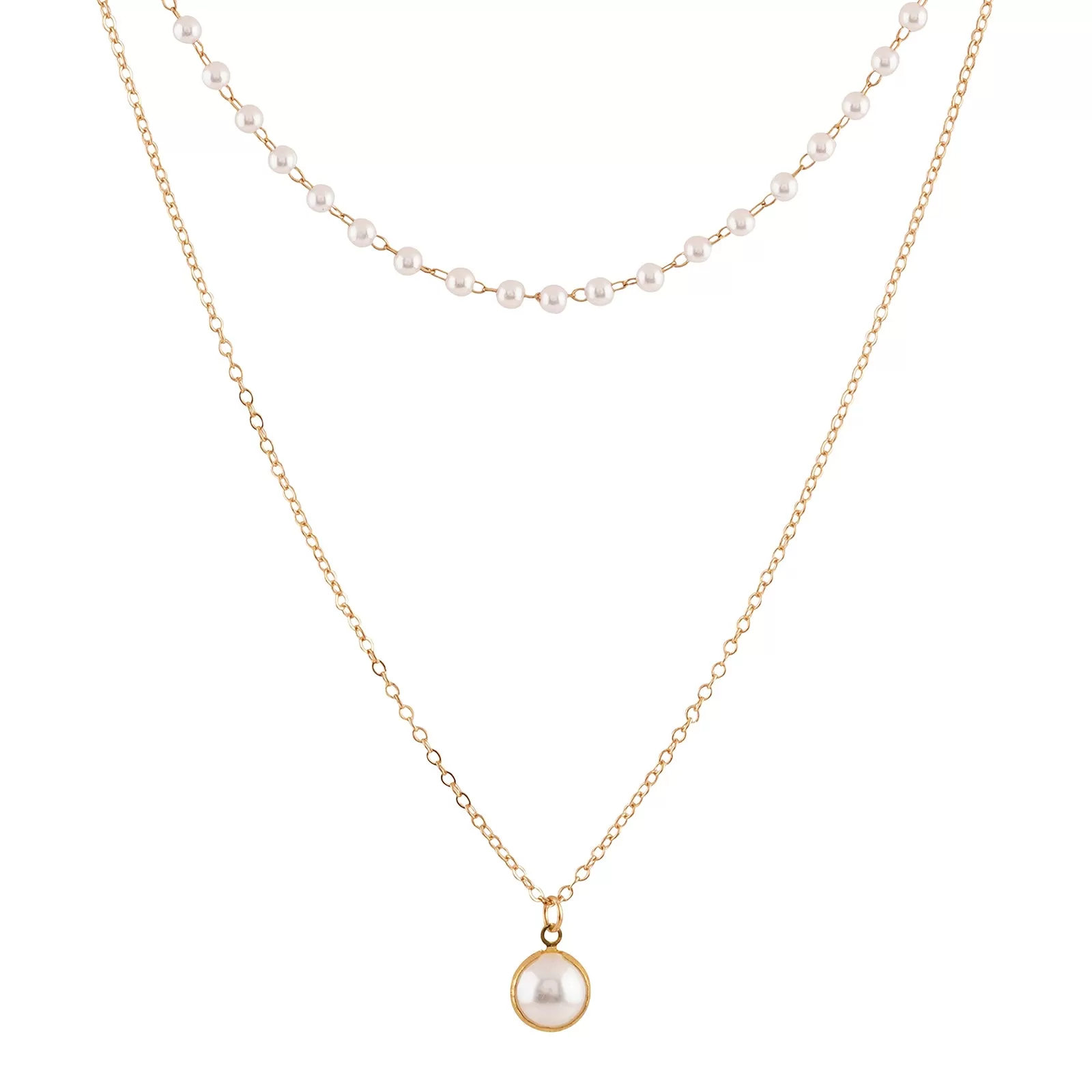 Bewitched Miss T's Pearl and Gold Layered Necklace