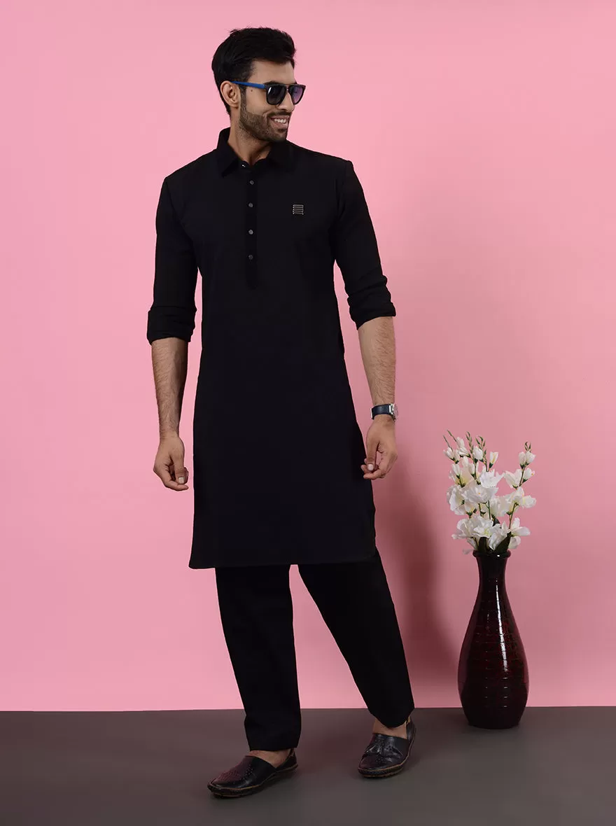 Black Pathani Kurta | TULA