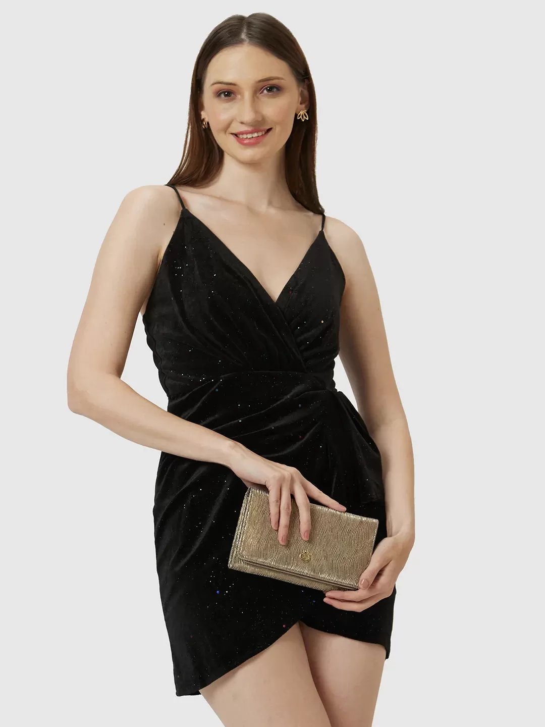 Caprese Eryka Clutch Medium Champagne Gold