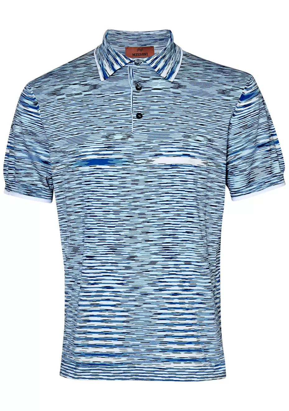 Cotton Short Sleeve Polo Blue White