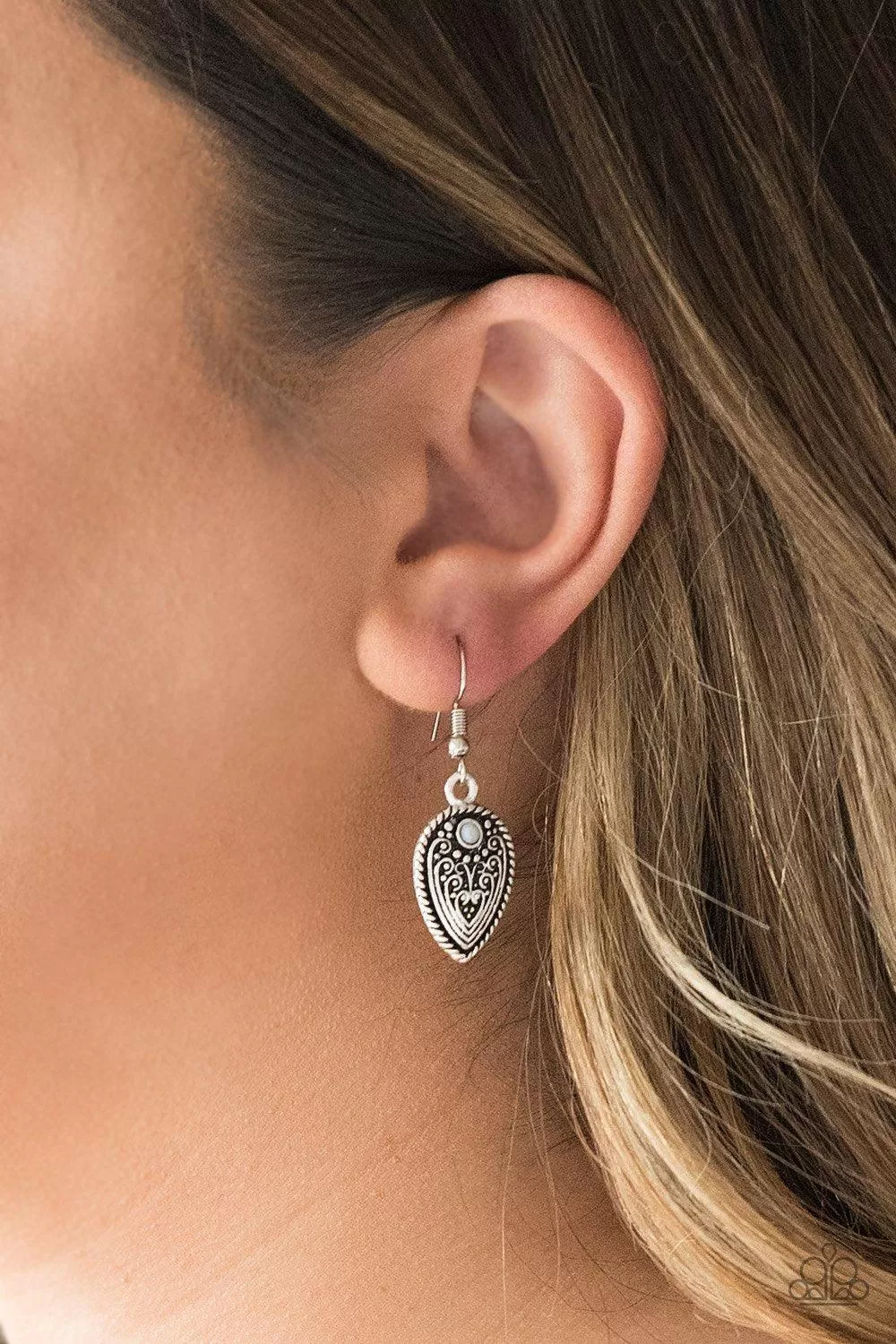 Distance PASTURE Silver Earrings - Paparazzi Accessories