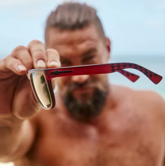 ELECTRIC - JASON MOMOA KNOXVILLE XL- Momoa Matte Ox Blood/Grey Polarized