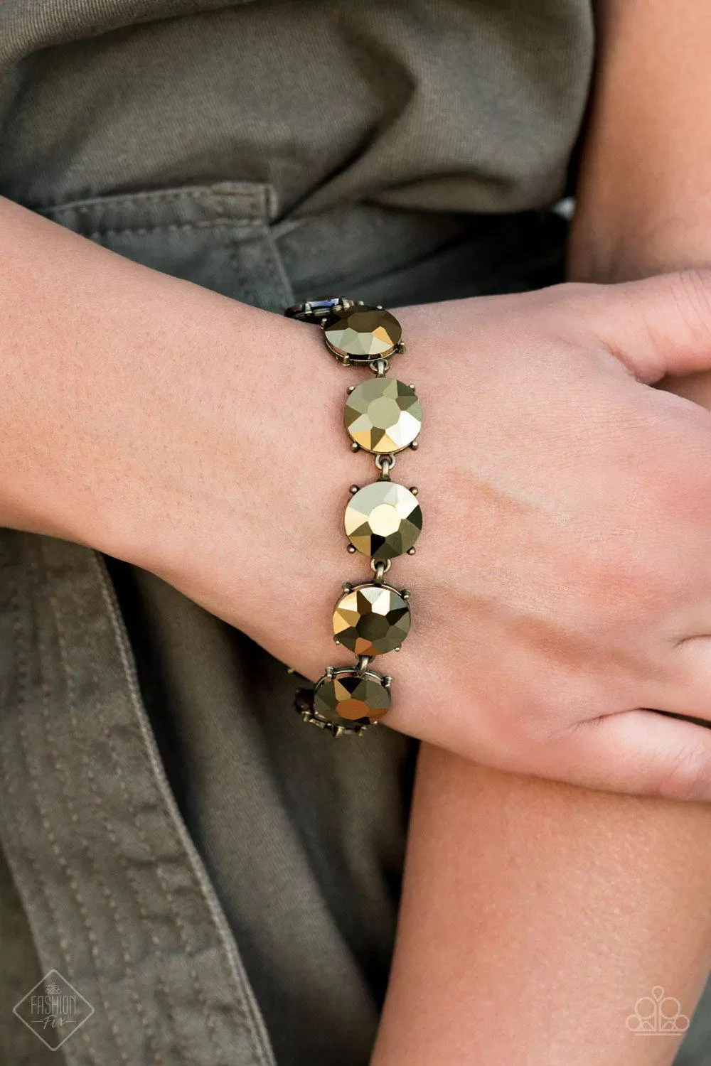 Fabulously Flashy Brass Bracelet - Paparazzi Accessories