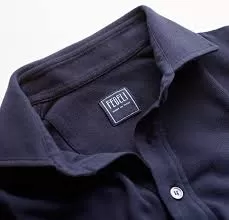 Fedeli Chest Pocket Polo in Knitted Piqué Ocean Blue