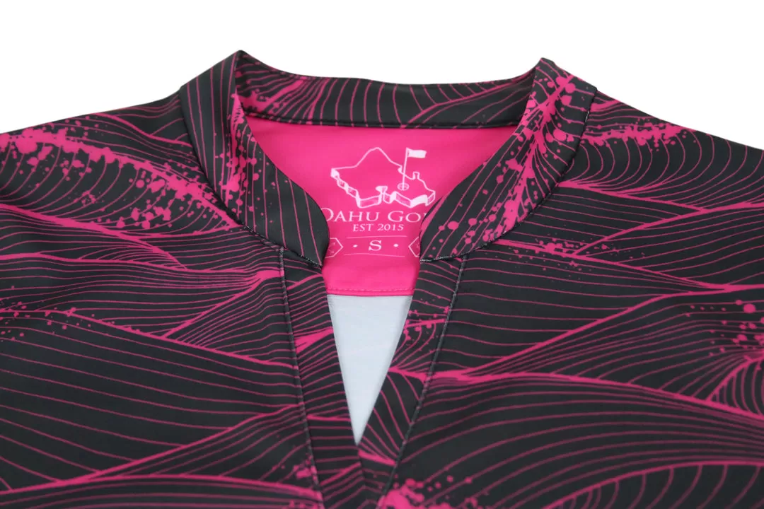 Fluid Black Dragon Fruit - OGA Ladies Polo - Black / Pink