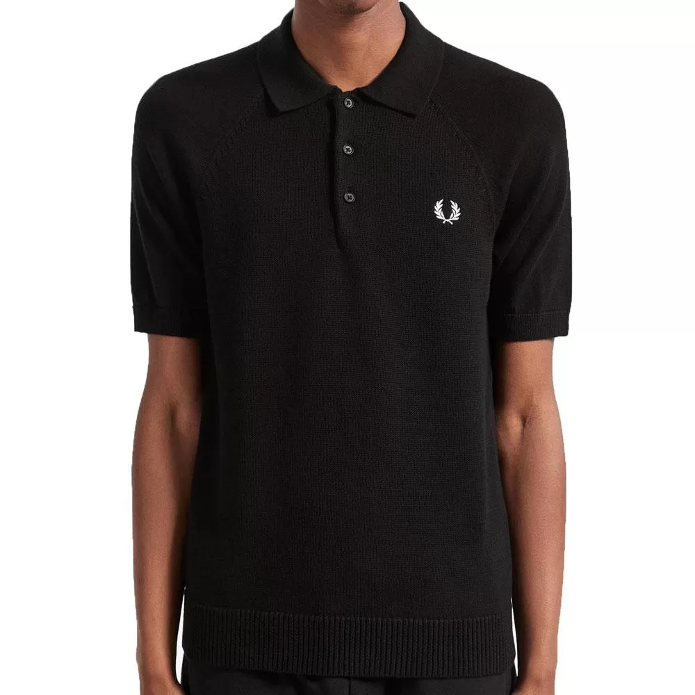 Fred Perry Authentic Textured Knit Polo - Black K7500