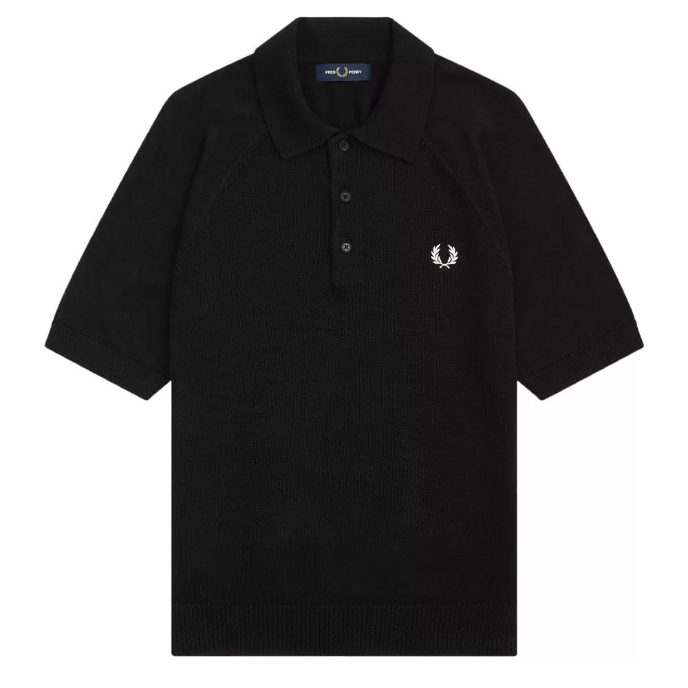 Fred Perry Authentic Textured Knit Polo - Black K7500