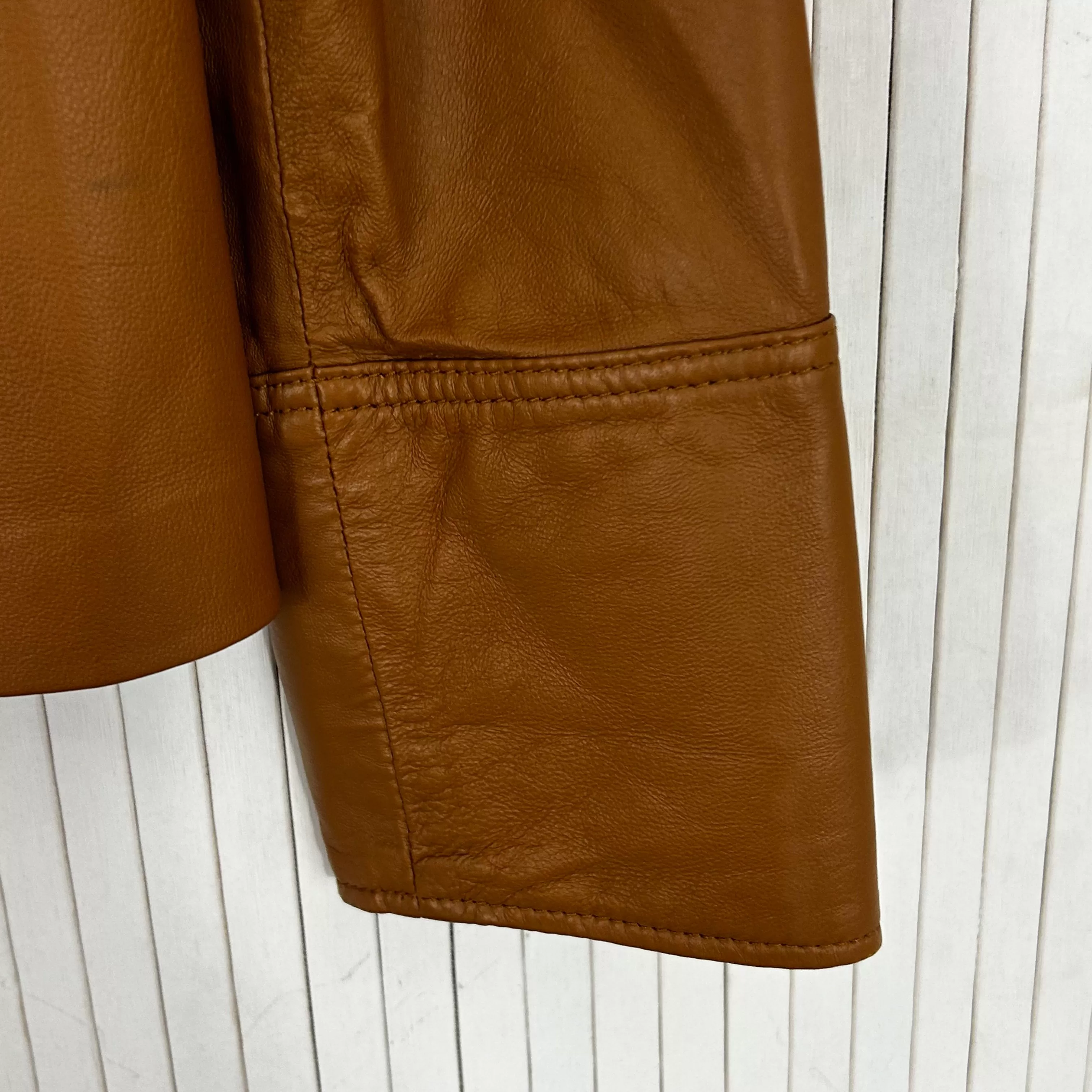 Joseph Brand New $1075 Caramel Bibo Nappa Leather Turtleneck Top S