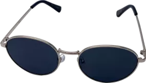 MANGO Metallic Brooks Round Metal Rimmed Sunglasses One Size