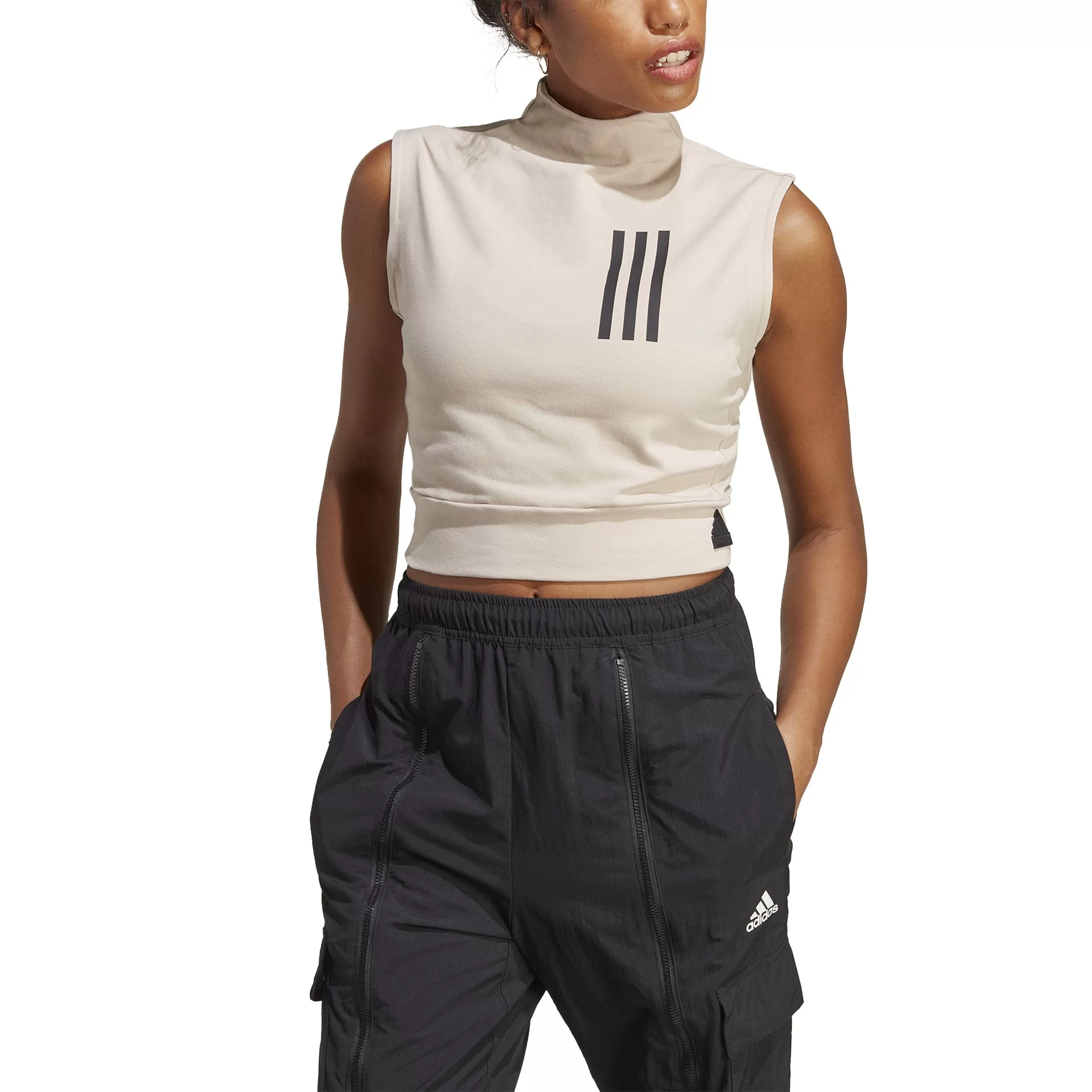 MISSION VICTORY SLEEVELESS CROPPED TOP