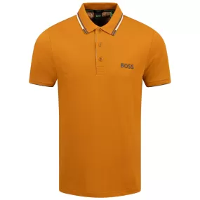 Paddy Pro Cotton Jersey Regular Fit Polo Dark Yellow - W23