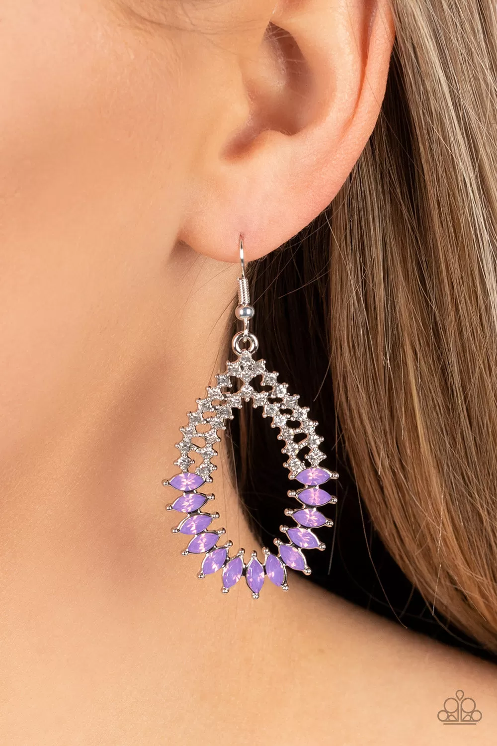 Paparazzi Lucid Luster - Purple Dainty Earrings