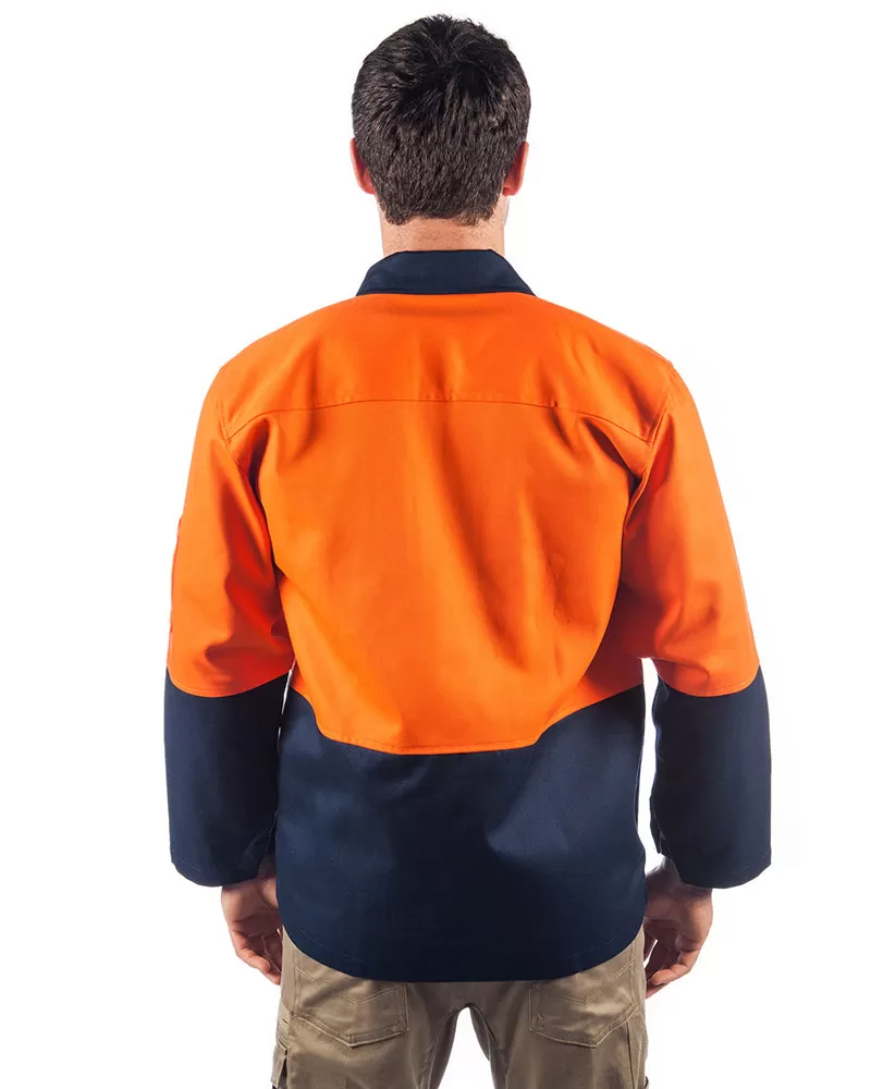 Patron Saint Flame Retardant Two Tone Drill Welders Jacket - Orange/Navy