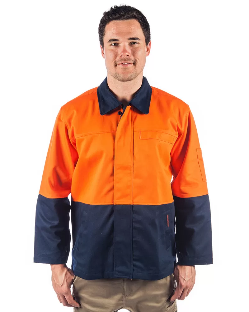 Patron Saint Flame Retardant Two Tone Drill Welders Jacket - Orange/Navy