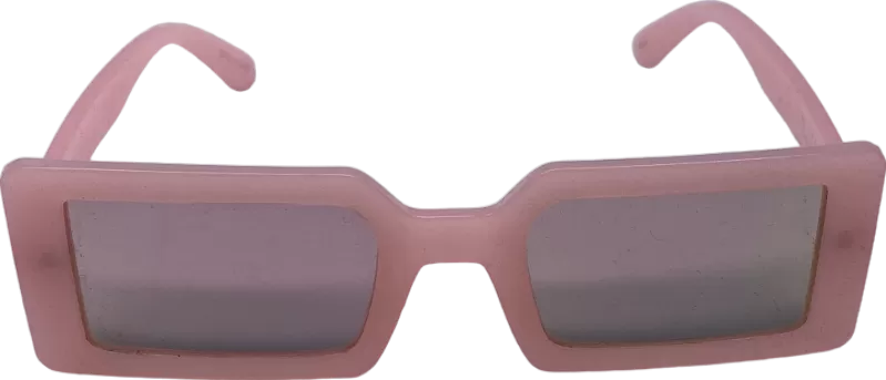 Pink Mirrored Rectangle Frame Sunglasses One Size