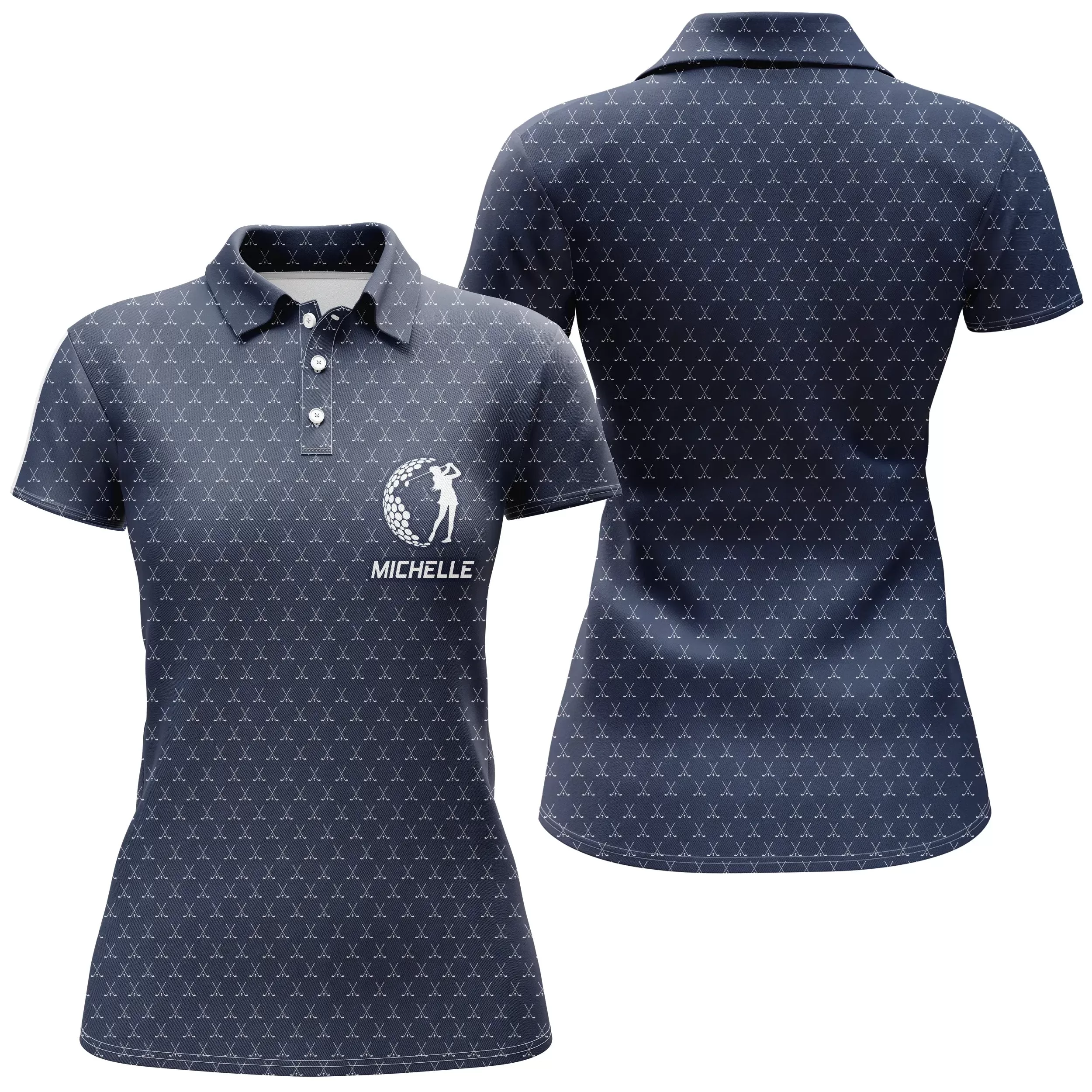 Polo de Golf, Cadeau Personnalisé Golfeur, Golfeuse, Polo à Séchage Rapide Homme Femme, Logo Balle de Golf, Motif Club de Golf - CTS17052224