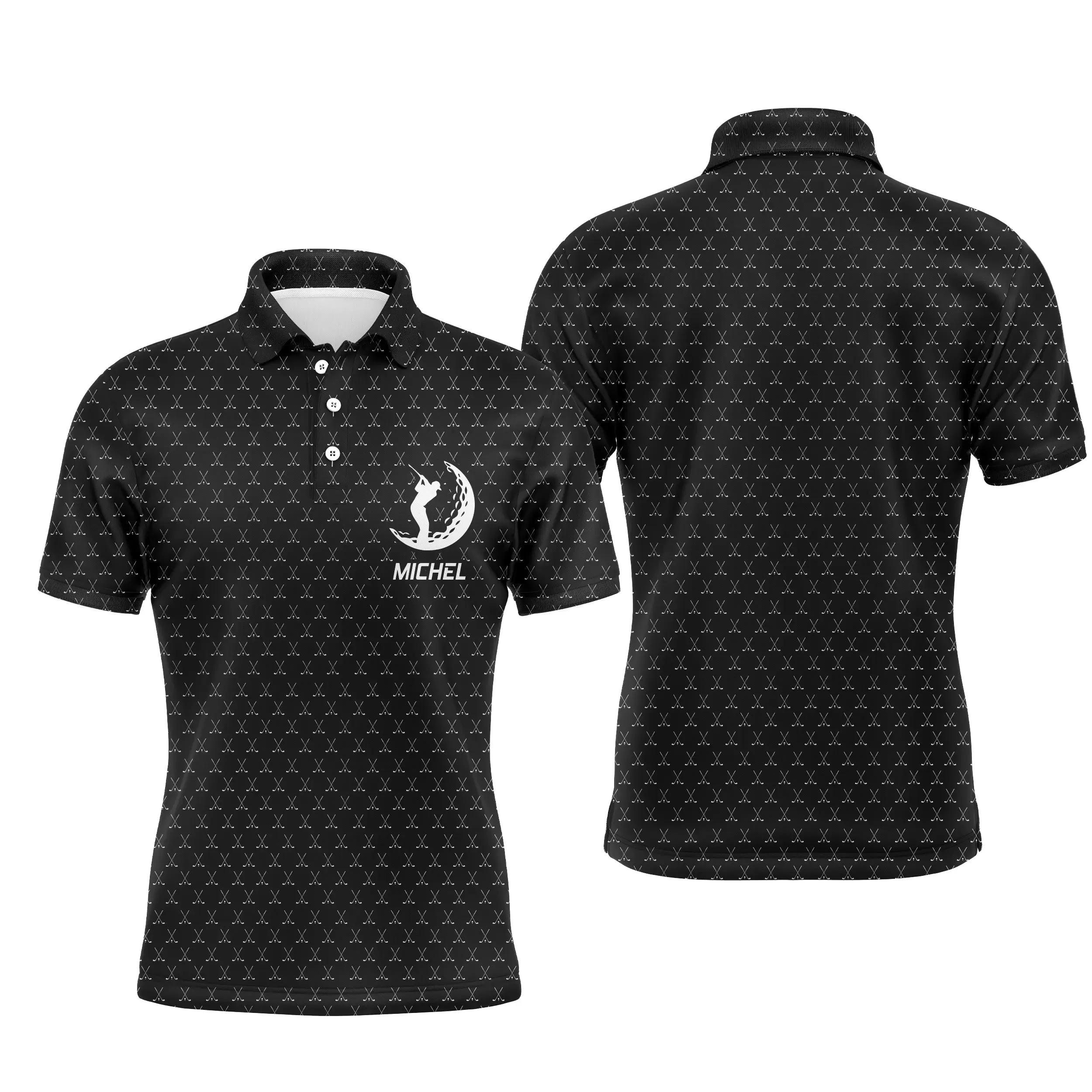 Polo de Golf, Cadeau Personnalisé Golfeur, Golfeuse, Polo à Séchage Rapide Homme Femme, Logo Balle de Golf, Motif Club de Golf - CTS17052224