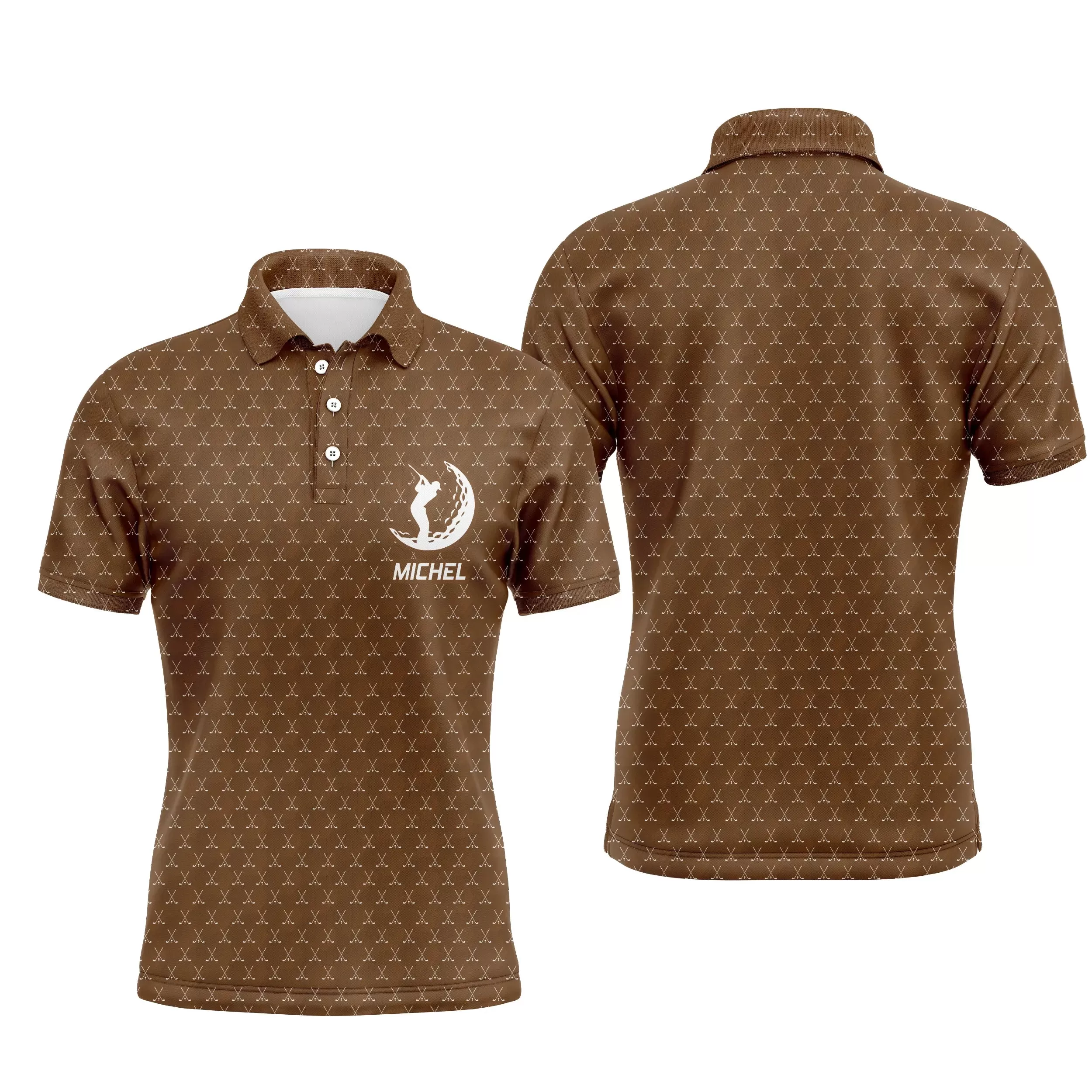 Polo de Golf, Cadeau Personnalisé Golfeur, Golfeuse, Polo à Séchage Rapide Homme Femme, Logo Balle de Golf, Motif Club de Golf - CTS17052224