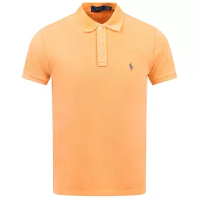 Polo Golf Slim Fit Cotton Knit Polo Summer Coral Orange - SU24