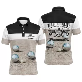 Polo Personnalisé Pétanque, Cadeau Idéal Bouliste, Tireur d'Elite, Pointeur Expert, Pétanque Unité Spéciale - CT13122214