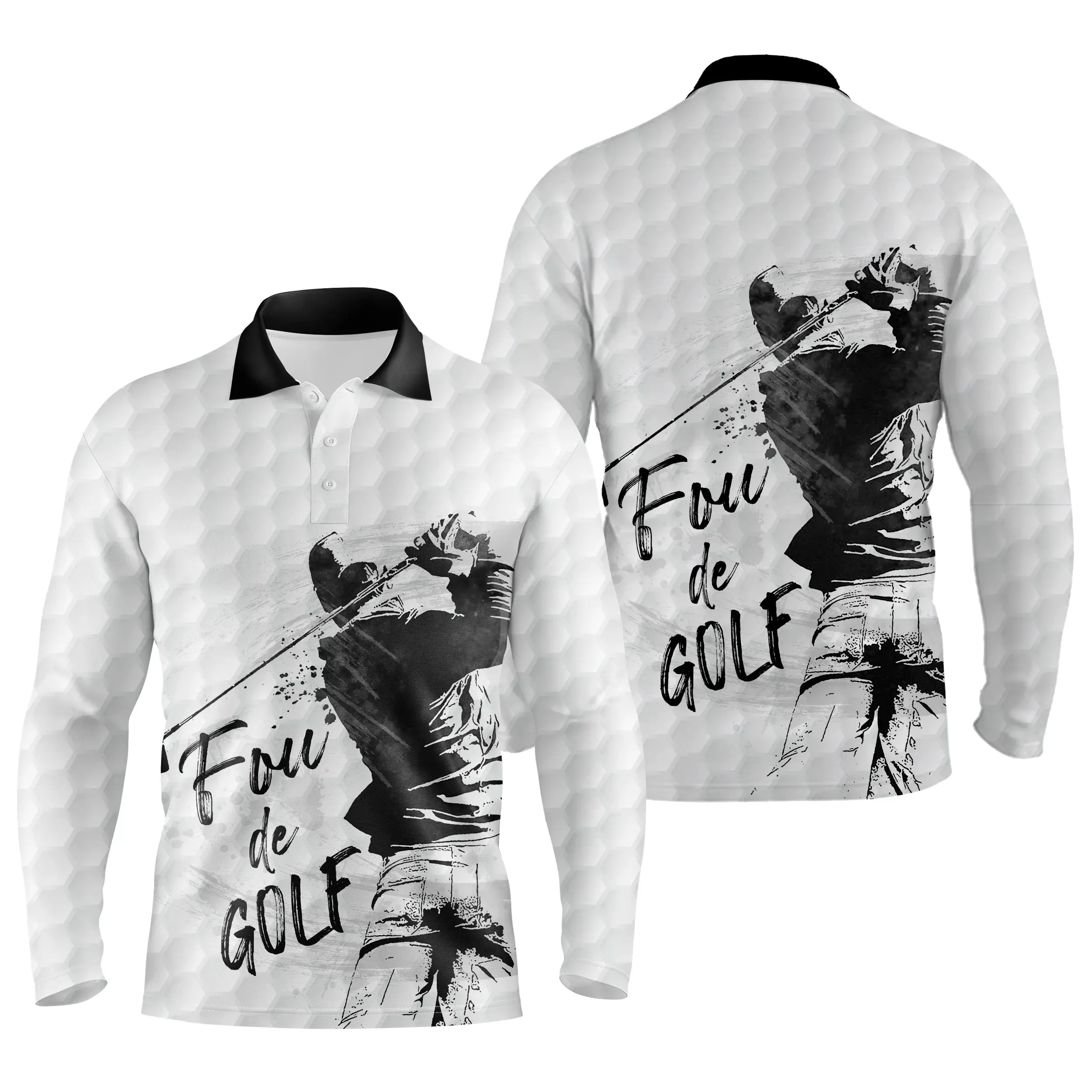 Polo pour Fan de Golf, Cadeau Humour Golf, Fou de Golf, Polo à Séchage Rapide Homme Femme, Impression Golfeur Balle de Golf - CTS12052222