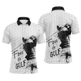 Polo pour Fan de Golf, Cadeau Humour Golf, Fou de Golf, Polo à Séchage Rapide Homme Femme, Impression Golfeur Balle de Golf - CTS12052222