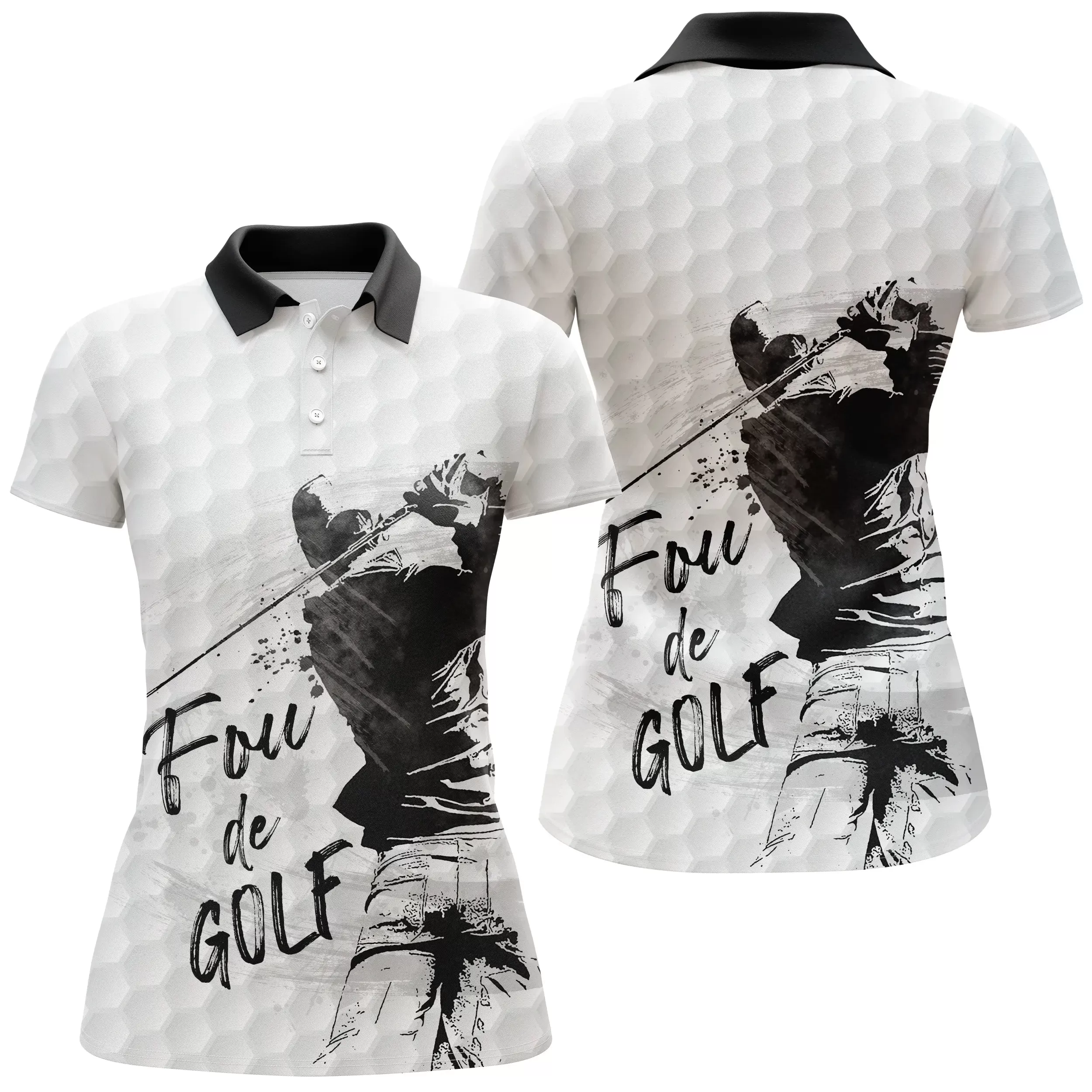 Polo pour Fan de Golf, Cadeau Humour Golf, Fou de Golf, Polo à Séchage Rapide Homme Femme, Impression Golfeur Balle de Golf - CTS12052222