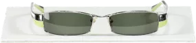 Prada Vintage Black / Green Slim Logo Arm Sunglasses