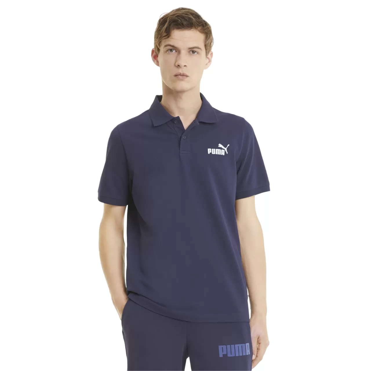 Puma Men's short sleeve polo shirt in cotton pique 586674-06 blue