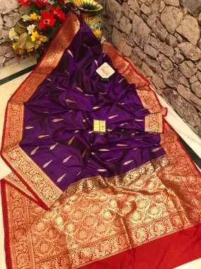 Purple Color Pure Katan Banarasi Saree