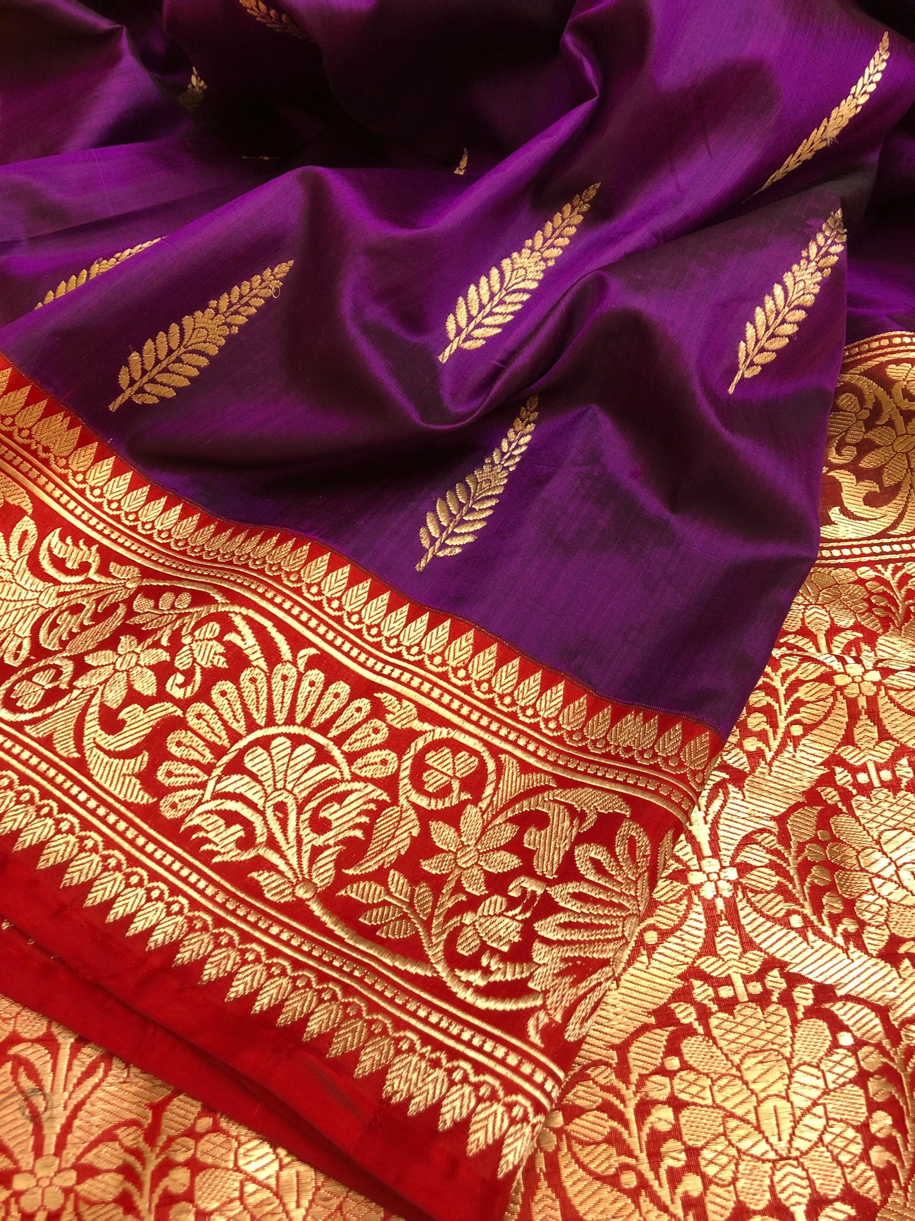 Purple Color Pure Katan Banarasi Saree