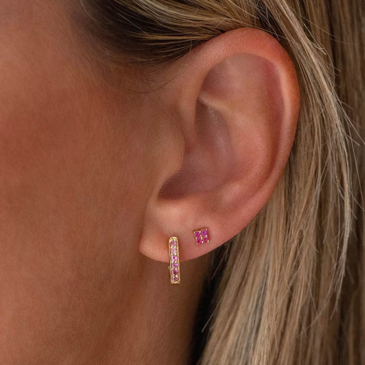 Quaditta Studs | Pink Sapphire