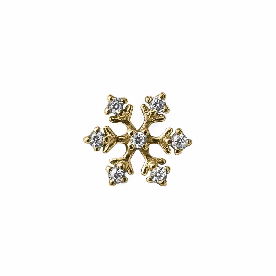 Quinn Snowflake Threadless End (14K Gold)