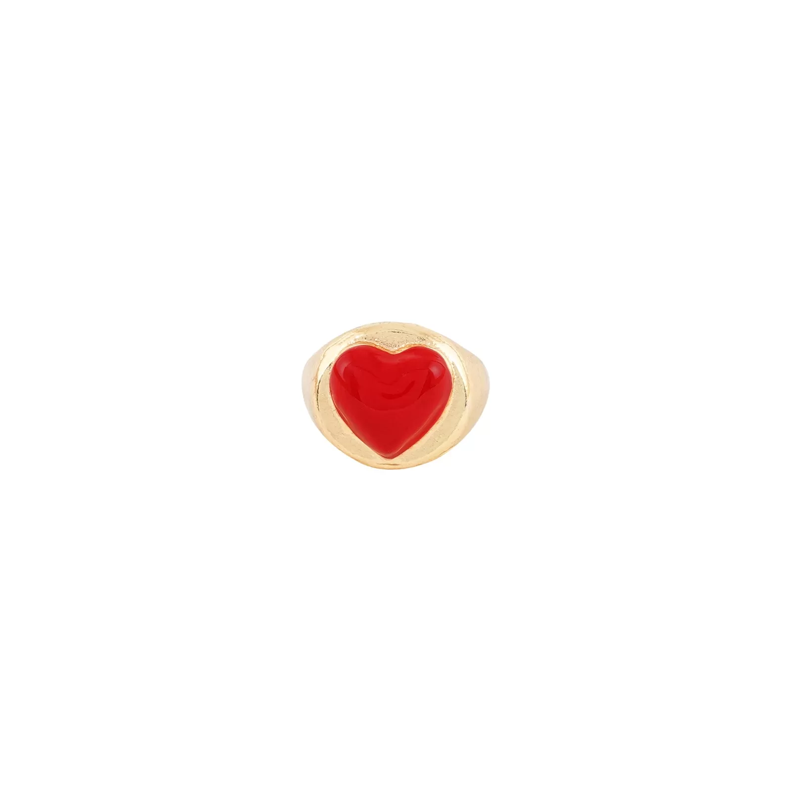 Red Heart Signet Ring